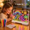 Colorful Lights Message Board Acrylic Erasable Doodle Board Acrylic LED Writing Board  Children