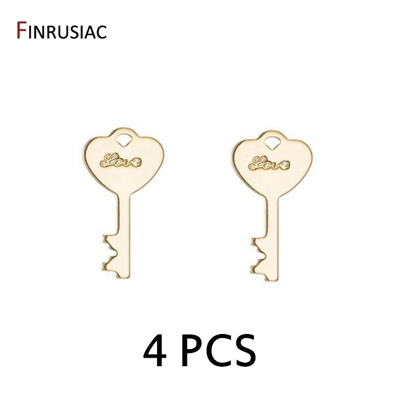 Neues Design Liebes Schlüssel Anhänger Für Schmuckherstellung, Hohe Qualität Messing Metall 14K Gold Beschichtet Charm Für Schmuckherstellung Zubehör