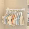White Kids Wardrobe Hanging Rod Punch-Free Wall Mounted Hat Storage Rack With Clips Plastic Baby Saliva Towel Hook For Home