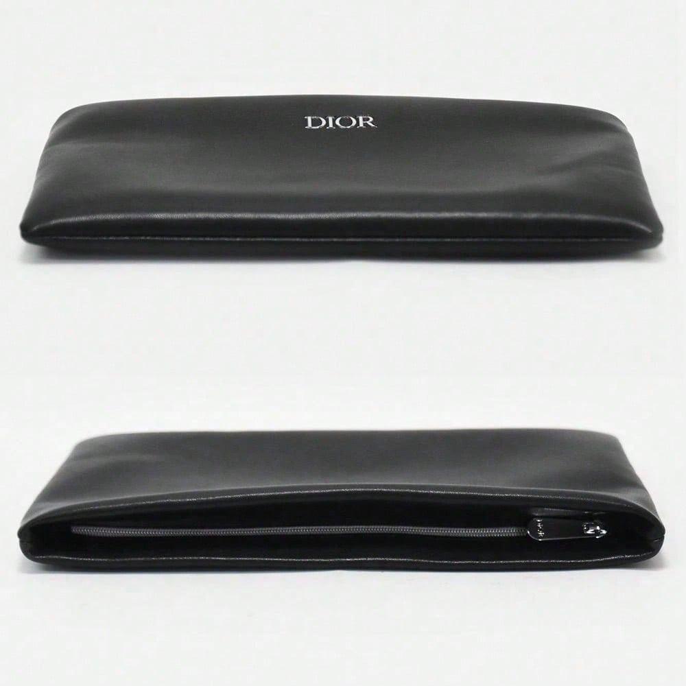 Dior Bolsa de Maquillaje Cosmética de Cuero Negro