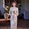 1011 autumn new cheongsam new Chinese style purple beautiful temperament girl cheongsam cold and thin women's cheongsam