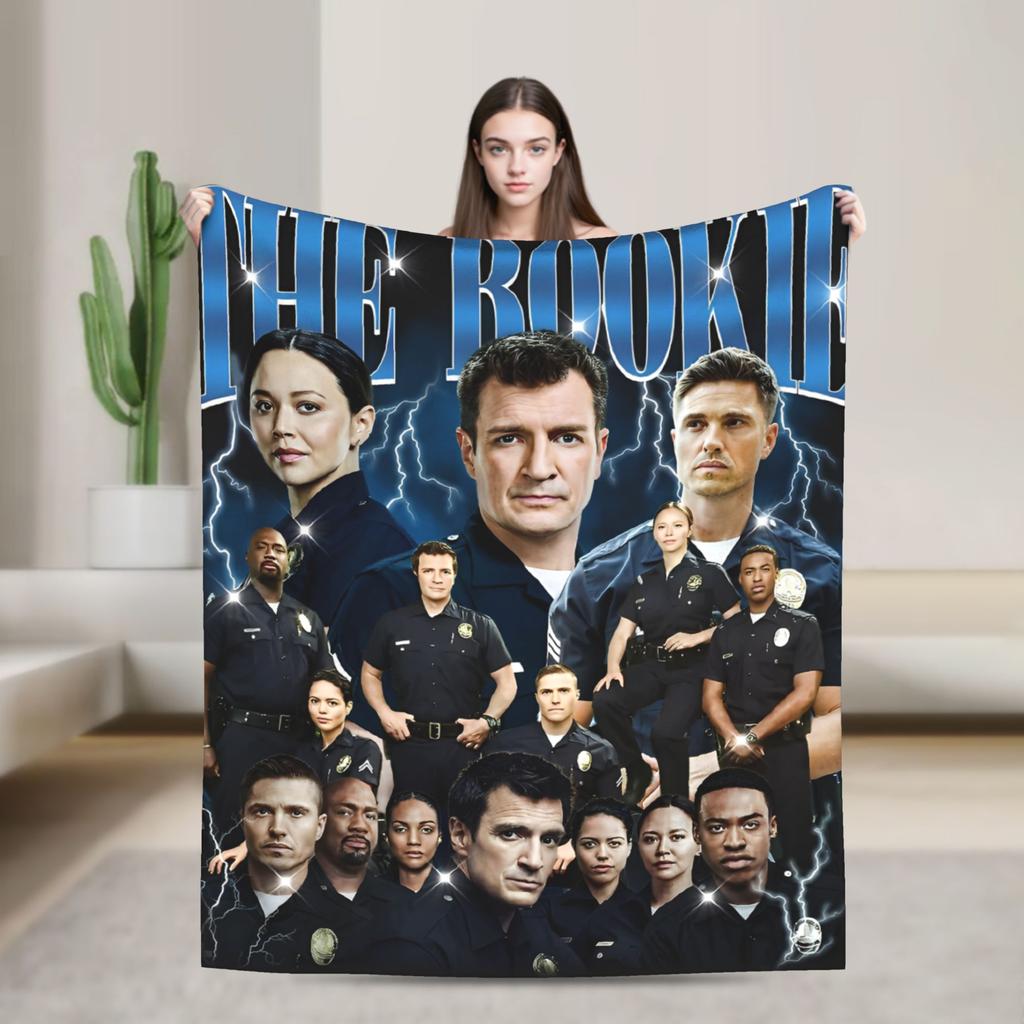 TV seriál The Rookie Flanelové deky Měkká přehozová deka do obývacího pokoje Piknik Grafické přehozy na postel Potah na pohovku