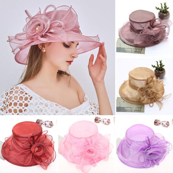 

Бусины Лето Плоская Шапочка Легкая Мода Широкополый Верх Роза Пляж Шляпа