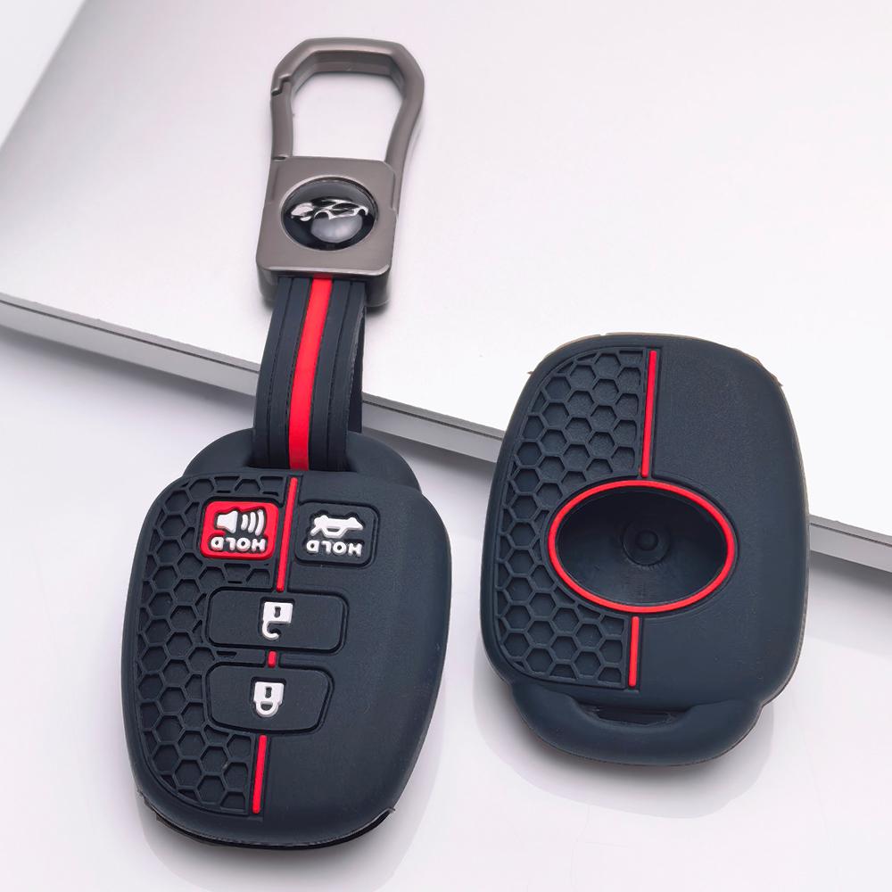 Silicone Key Cover keychain for Toyota Corolla Camry RAV4 Highlander Prado, Fits Toyota Corolla Camry RAV4 Yaris Hilux Highlander Prado Vios Fortuner