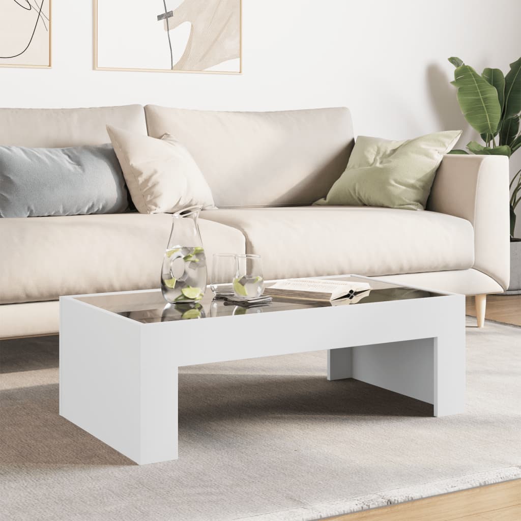 Infinity LED Coffee Table in White 90 x 50 x 30 cm