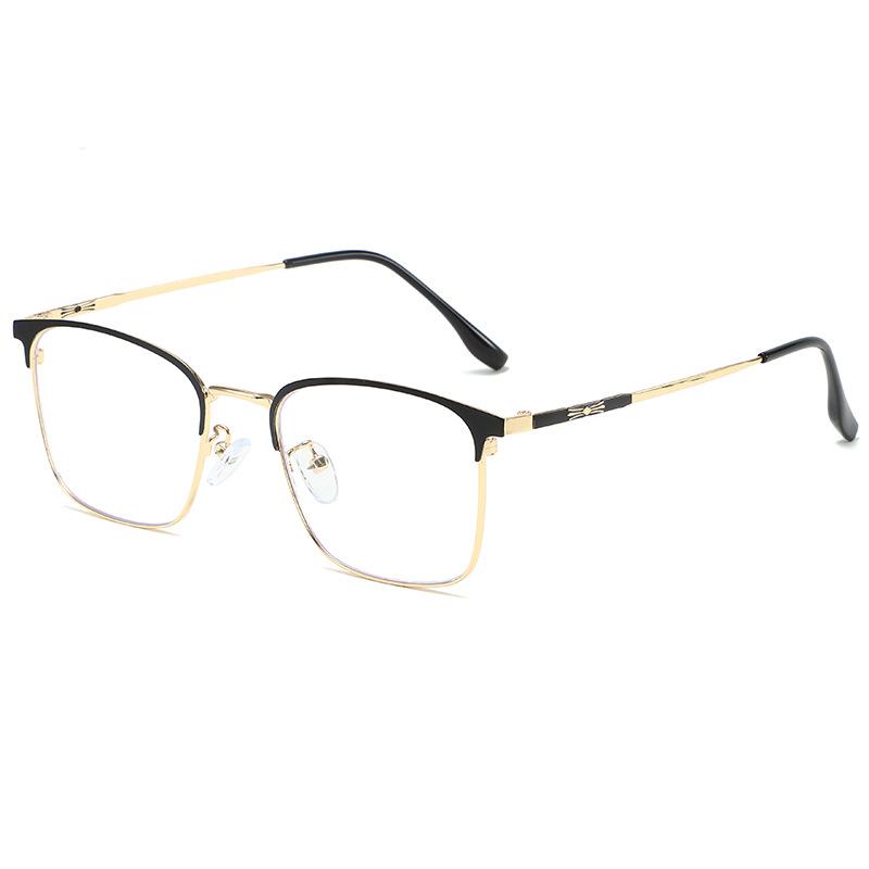 New Business Myopia Glasses Men Square Anti Blue Light Ultra Light Retro Frame 9023