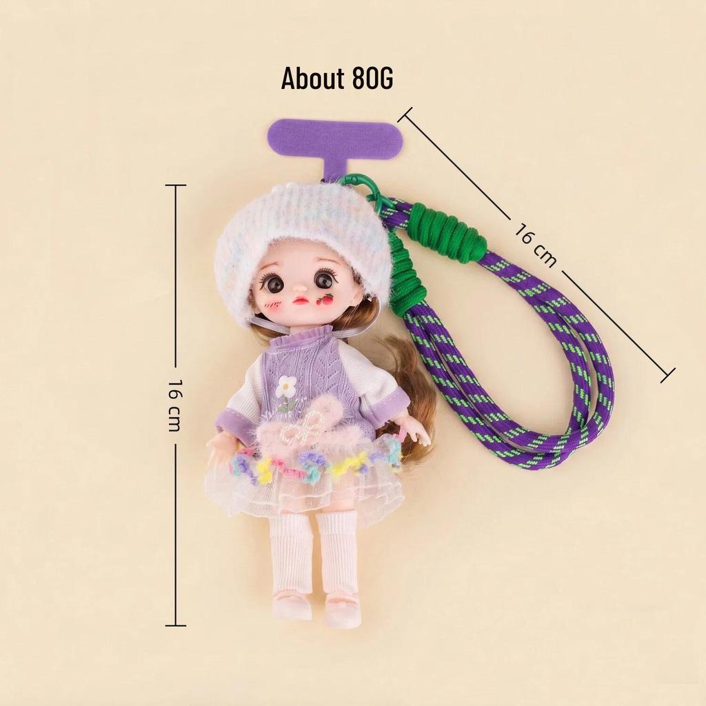 College Style Peach BJD Doll Multi-joint Movable Pendant Toy