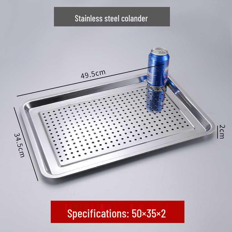 304 Stainless Steel Rectangular Tray for Steamed Fish, Rice, Chee Cheong Fun, and Baking