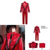 Michael Jackson Cosplay Costume Red Leather Jacket And Pants For Stage Performers