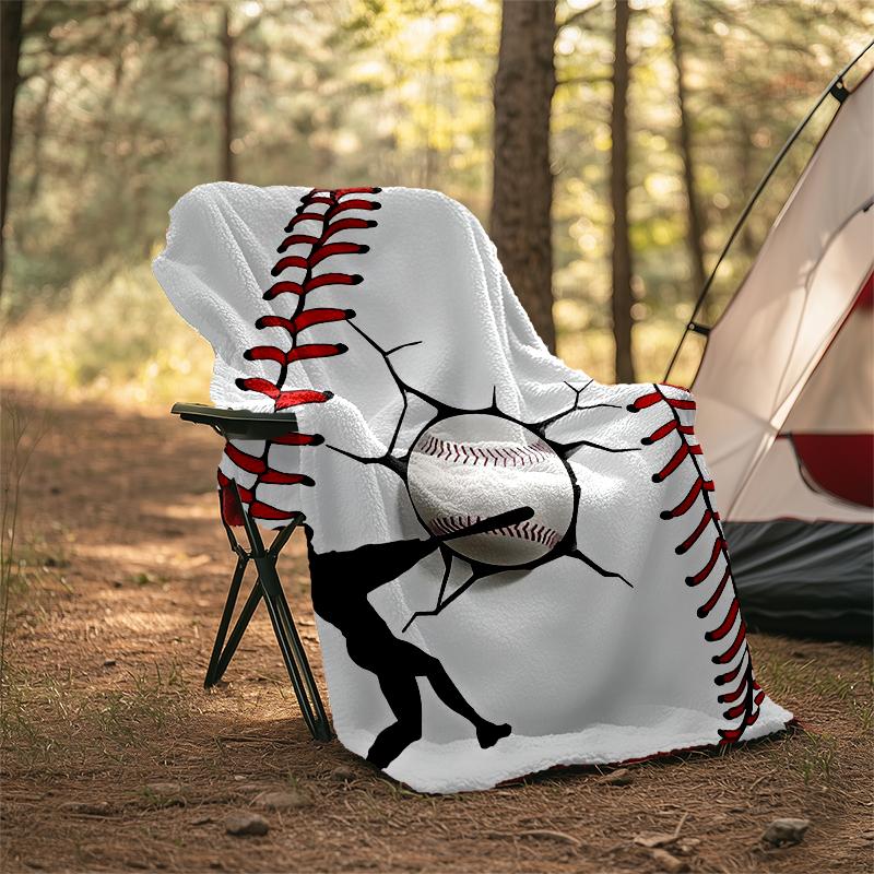 Baseball Theme Printed Blanket - Perfect for Couch, Bed, Travel & Outdoor Use | Machine Washable, Cozy & Durable.