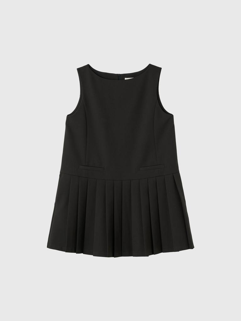 General Idea Pleated Skirt Mini Dress [Black] / Gf1Lop503