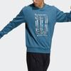 Adidas Logo Sweatshirt Men Tops Military-Blue H39290