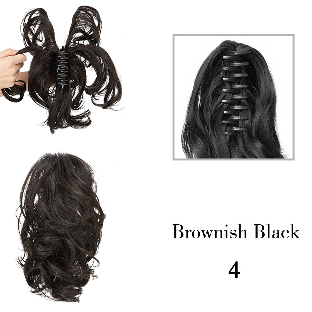 

MERISIHAIR Синтетический Хвост на Зажиме Короткий Волнистый Искусственный Натуральный Волос Ложная Косичка для Женщин для Повседневной Носки 25cm