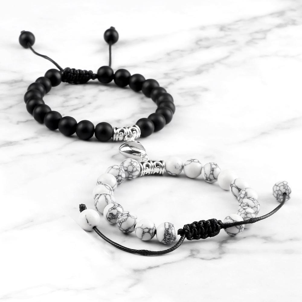 Magnetic Heart Bracelet Pair - Handmade Woven Design for Couples or Best Friends