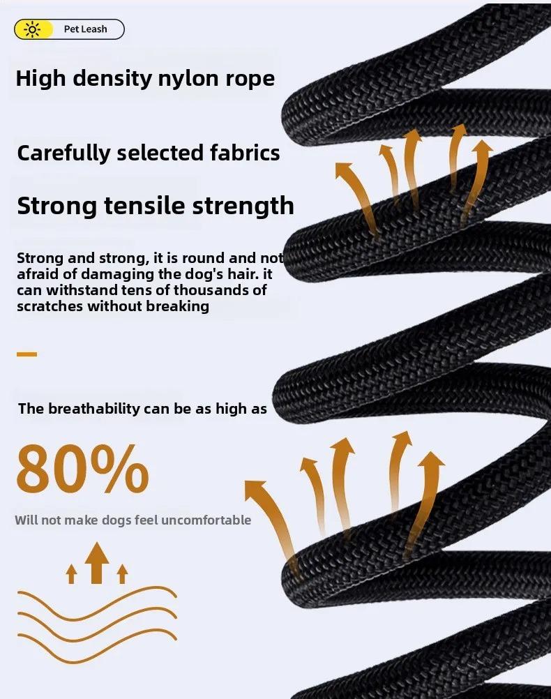 Shock Absorbing Bungee Dog Leash, Nylon Retractable Lead With Zinc Alloy Clip For Small Medium Dogs Walking Training