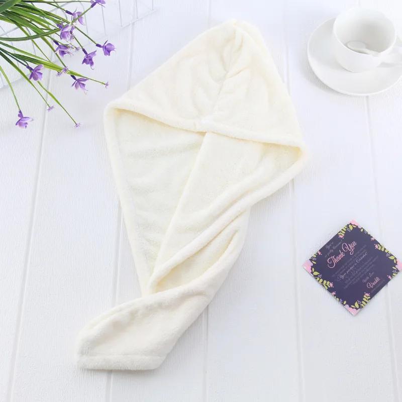

Girl s Hair Drying Hat Quick-dry Hair Towel Cap Hat Bath Hat Microfiber Solid Towel Cap Super Absorption Turban Hair Dry Cap білий