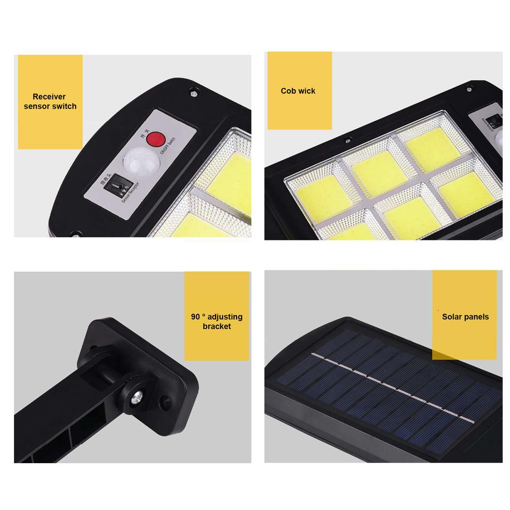 LED Solar Street Light Intelligent Light Control System Bracket Remote Sensing with 3 Modes for Garden Street Deck Patio