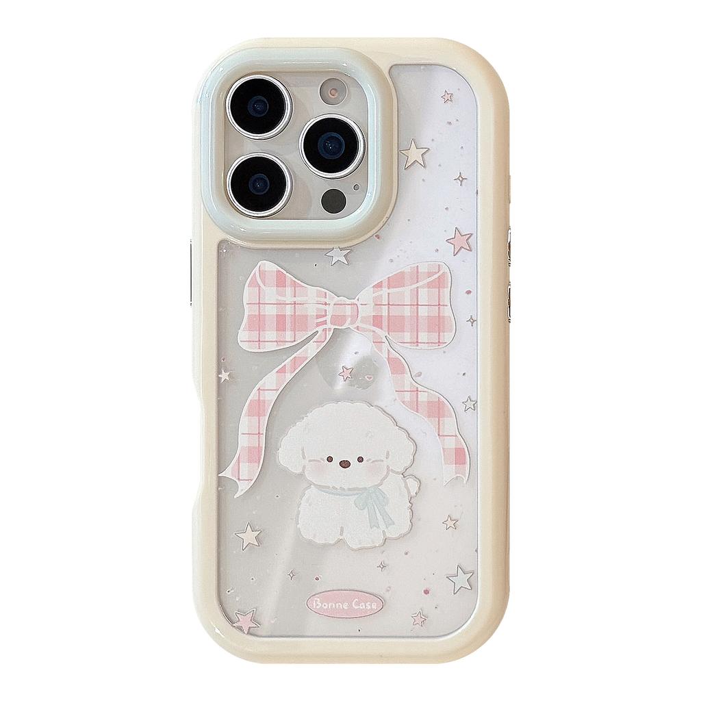 Girl Cartoon Suitable for IPhone 16 Apple 15 Mobile Phone Case 14 ProMax Bow Puppy 12 Anti Fall 13 Hard