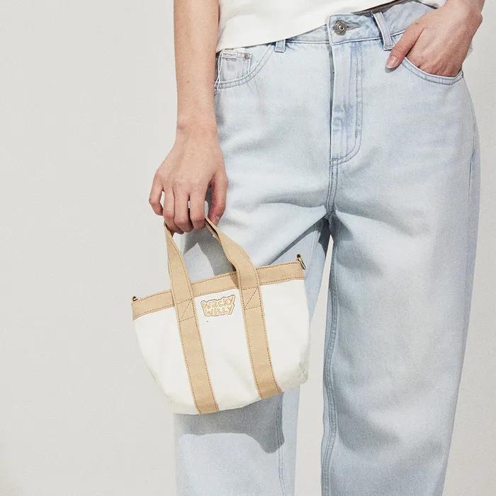 Canvas Mini Tote Bag Beige