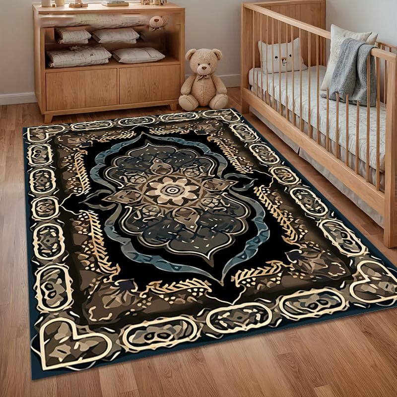 Alfombras bohemias para sala de estar, decoración de dormitorio, alfombrillas antideslizantes de lujo, alfombra para área grande, alfombra persa lavable