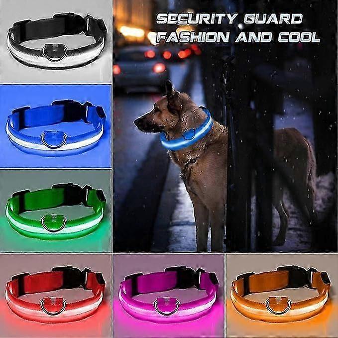 Flashing Nylon Pet L E D Supplies Products Dog Light Pet Dog Light Up Dog Leash Collar Adjustable Small Pet Luminous Safety Collar