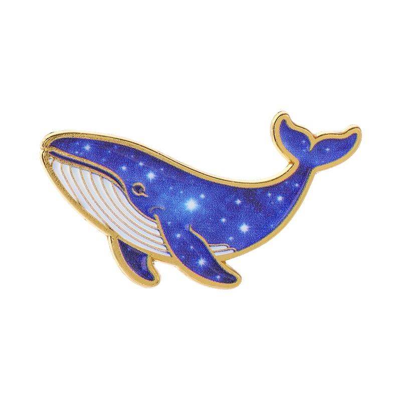 Xiaomi Cartoon Glitter Underwater Marine Creature Enamel Pin Cute Whale Dolphins Sharks Octopus Manta Ray Seahorse Badge Jewelry Brooch
