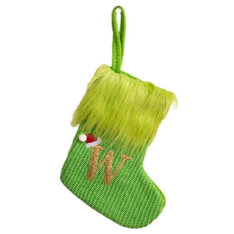 Stylish Embroidered Alphabets Christmas Stocking Knitted Festival Sock for Children Multicolors Holiday Stockings