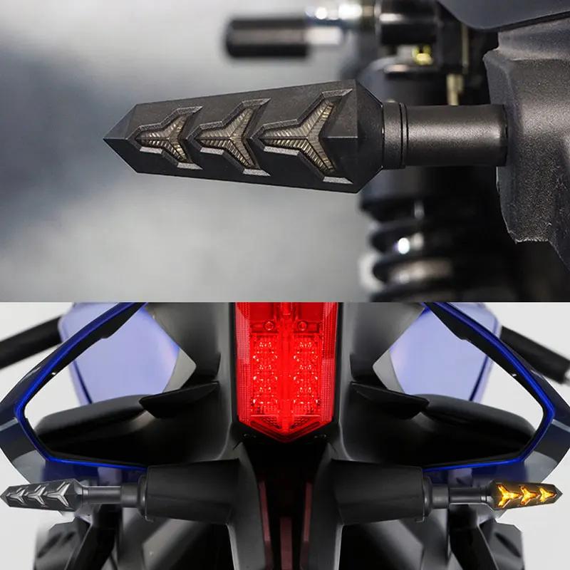 2KS Motocyklové LED Motocyklové Směrové Světlo Plynulé Rybí Kost Indikátory Denní Světla 12V
