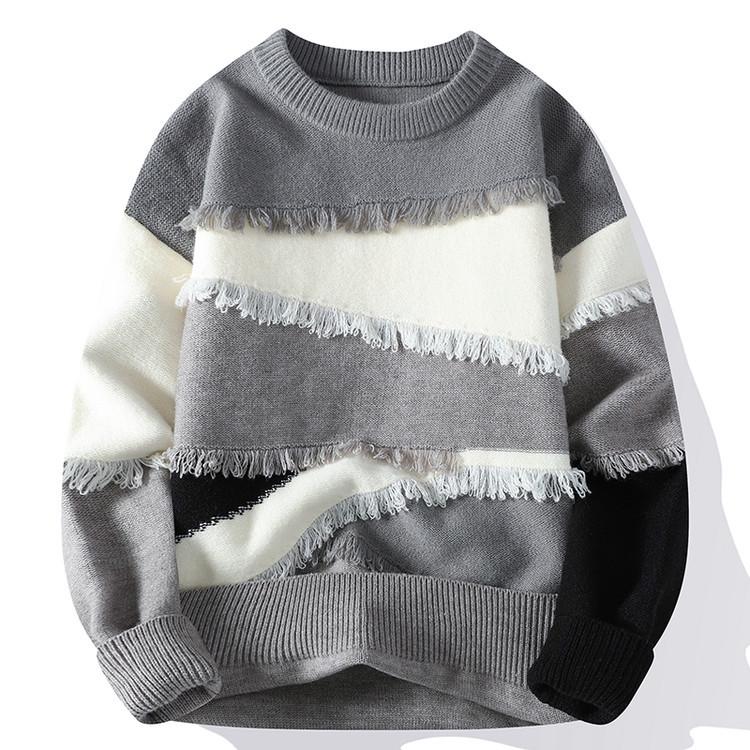 Trendy Men's Round Neck Loose Knit Sweater