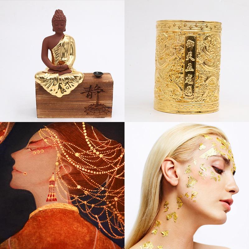 Gold Foil Paper, Silver Foil Paper, 100PCS 9 * 9cm, Used for Essential Items Such As Wedding Decoration, Kitchen Home Decoration, Nail Decoration