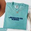 Comfort Colors Jesus Is King Shirt, Custom Thread Color Christian Tee, Faith Religious Custom Text Unisex Graphic Print T-Shirt