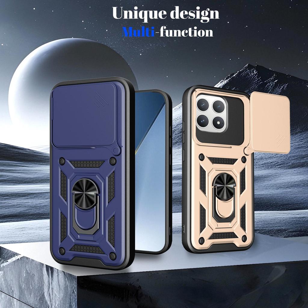 Sliding Camera Cover for Xiaomi Poco F8 Pro with Stand Anti-Fall Drop Protection Phone Case