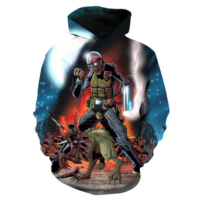 Neuer Klassischer Gothic Vintage Horror Totenkopf 3D Druck Hoodie Neue Mode Herren Sweatshirt Oberteile Hip-Hop Harajuku Herren Herbst Pullover