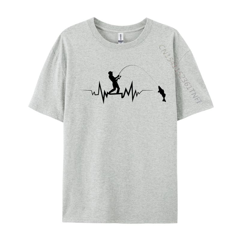 Fishing Heartbeat Cool TShirt Casual Tops Shirts Printed T Shirts Oversized Tshirts Graphic T Shirts