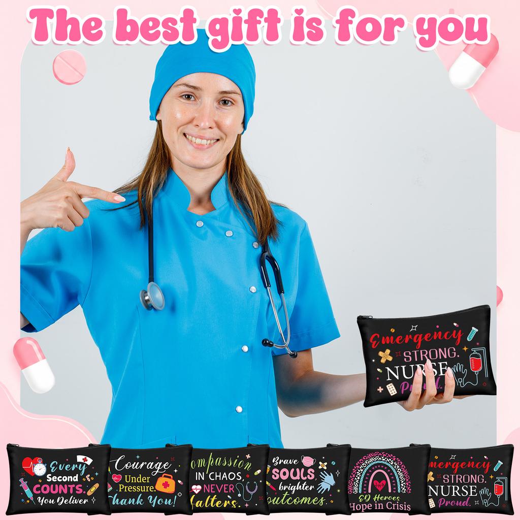 18Pcs Emergency Nurses Week Makeup Bags Gift With Nurses Pens&Notebooks