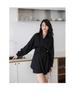 Women's Elegant Slim-Fit Long-Sleeve Shirt Dress: Waist-Cinching, Irregular Hem, French Style for Spring and Autumn