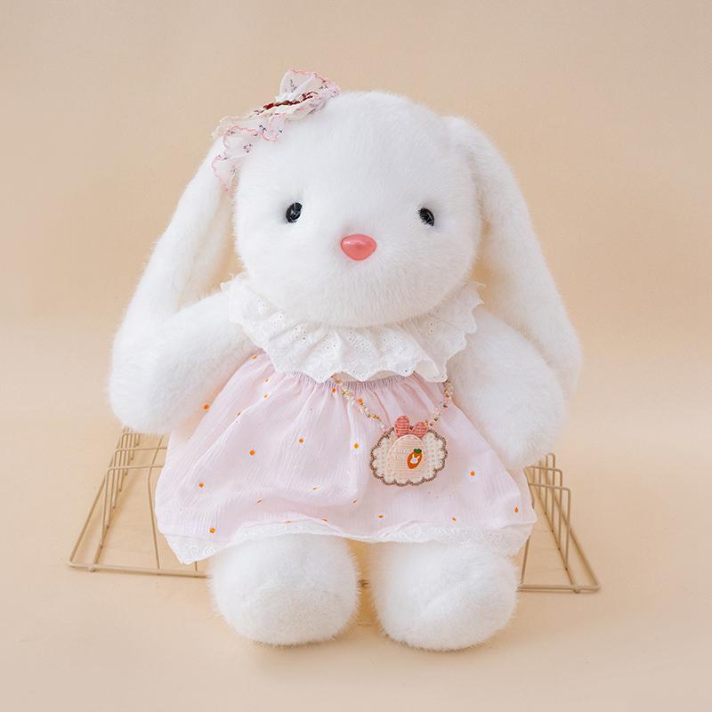 Sweet Romantic Rabbit&Sheep Plush Toys Soft Fluffy Lace Dress Cartoon Little Animal Doll Comfy Appease Doll Beautiful Gift
