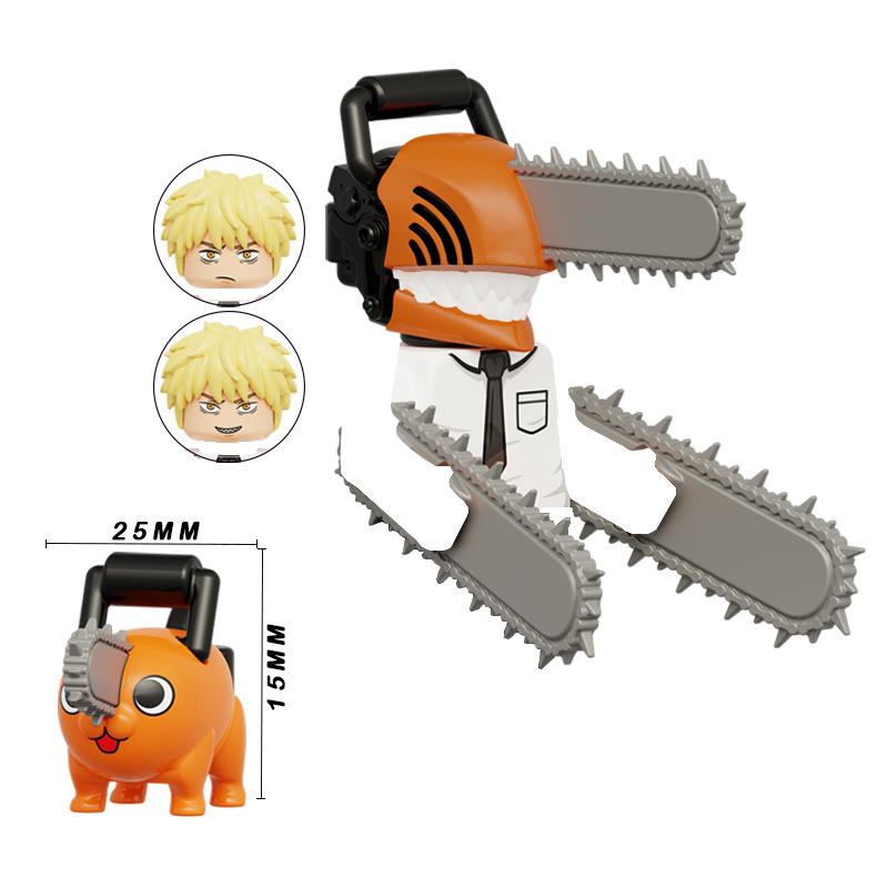 

Японские аниме-фигурки, человек-бензопила, Denji Pochita Katana, собранные строительные блоки, минифигурка, детский образовательный подарок