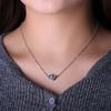 KELITCH Women's Choker Necklace with Synthetic Opal & Moon Oval Pendant (16-18 Inch) Chain (Color)