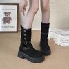 Fashion Hot Selling Thick Soled Height Increasing Boots Women's Shoes 2025 New Fashion Autumn and Winter Versatile Slimming Short Boots