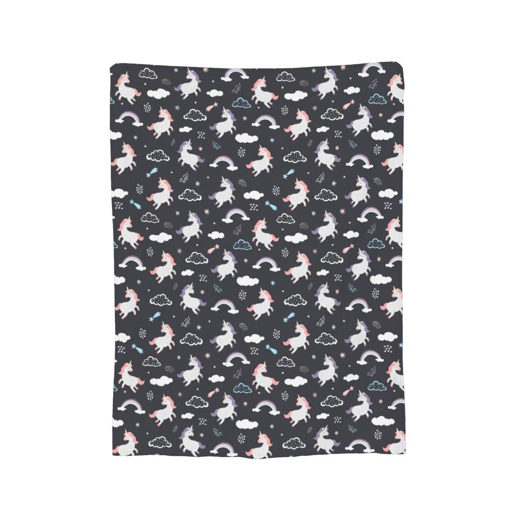 Cartoon Rainbow Unicorn Blanket Fleece Textile Decor Multi-function Lightweight Throw Blankets for Home Couch Plush Thin Quilt