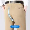 ROMON Men's Business Casual Straight-Leg Stretch Trousers