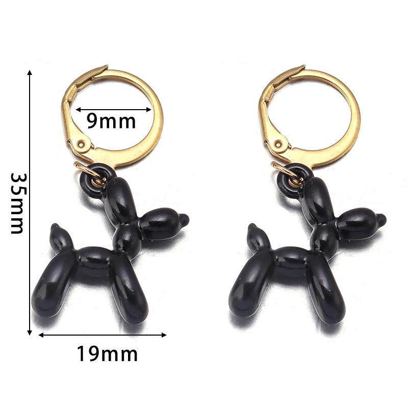 2026 Neue Niedliche Goldene Ballonhund Welpe Hängende Ohrringe Für Frauen Cartoon Hängende Creolen Ohrring Set Ästhetischer Ohrschmuck