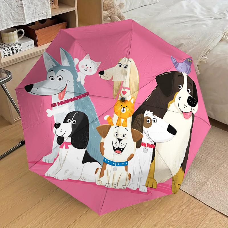 

1pc Dogs And Cats Automatic Folding Umbrella, Casual Outdoor Accessory, Birthday Festival Gift yy251126116