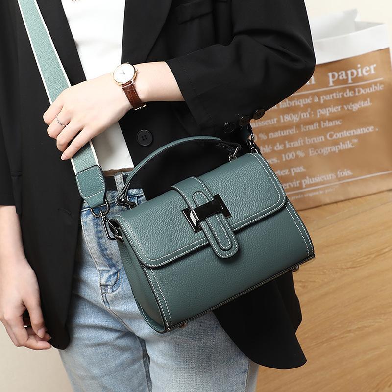 New Fashion Trendy Bag for Women Spring and Summer Crossbody Bag Genuine Leather Women's Bag Versatile One Shoulder Hand-held Small Square Bag