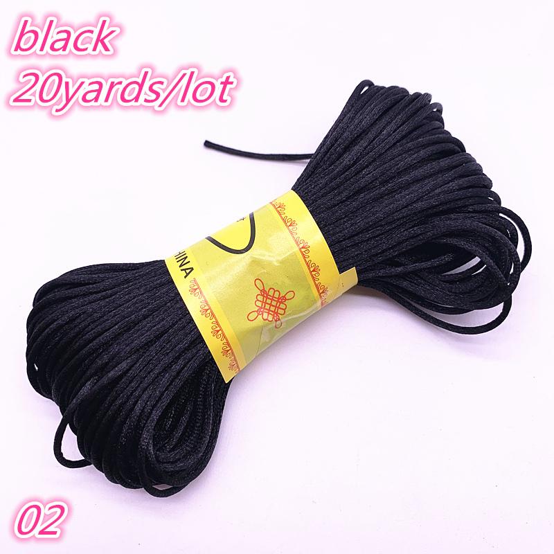 20yards/lot 1.5mm Chinese Knot Line Cord Silk Satin Cord Nylon Cord DIY String Necklace Bracelets Cord