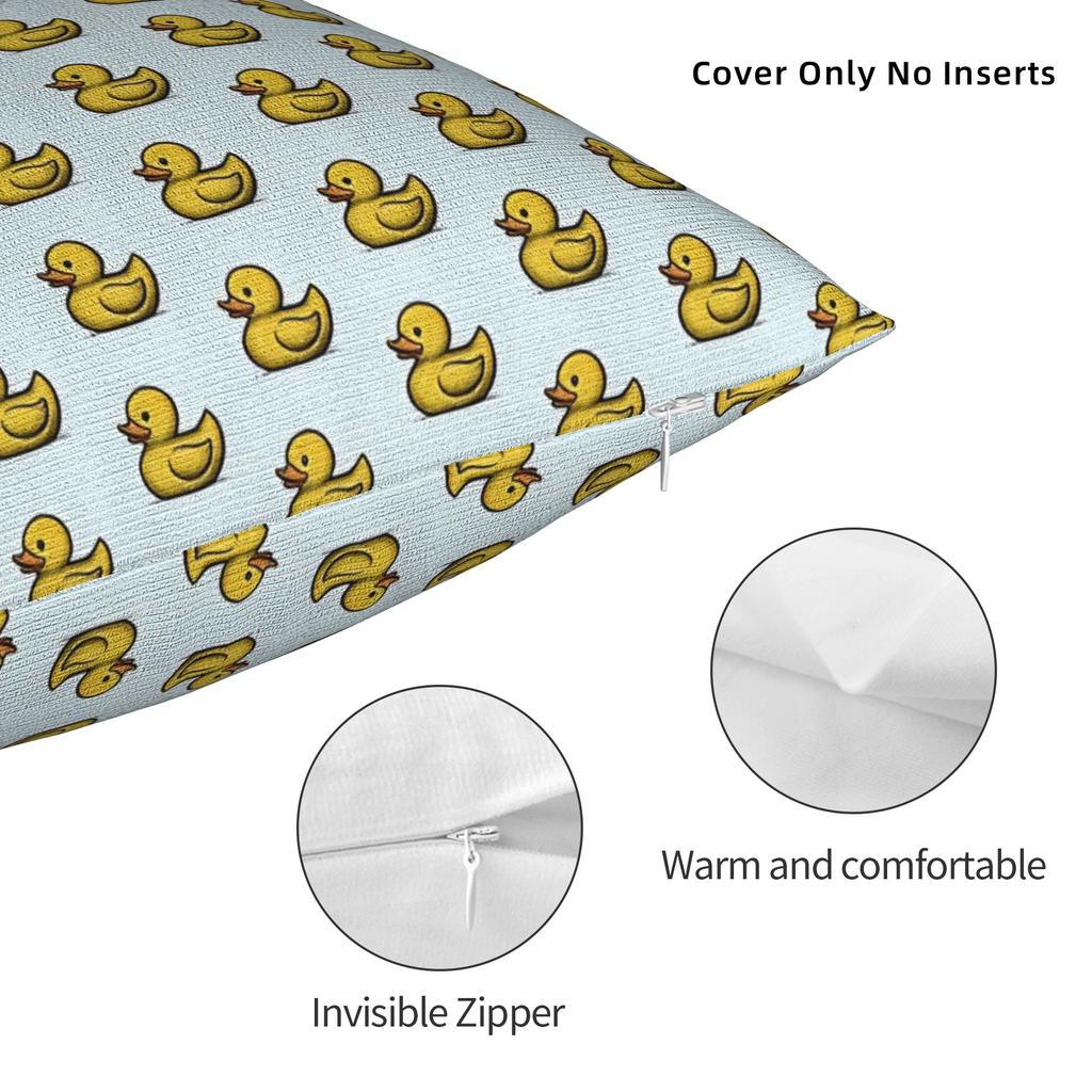 Yellow Rubber Duck Pillowcases Vintage Pillow Case For Sofa Bedroom Home Decor Comfy Pillow Cover