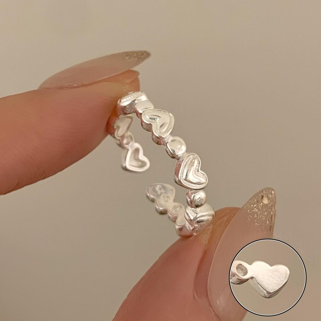 Xiaohongshu S925 Sterling Silver Summer Ring: Women's High-End Niche Light Luxury, Non-Fading Silver Jewelry