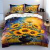 Sunflowers in mosaic vase. Bedding sets Duvet cover sets Duvet covers Pillowcases(1* Duvet Cover 2* Pillowcases without duvet insert)