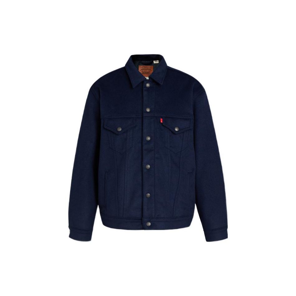 

Levis Однотонная Однобортная Куртка из Денима Приталенного Кроя с Воротником и Нагрудным Карманом Мужские куртки Темно-синий A1972-0000 M